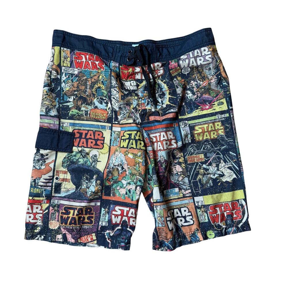 Star Wars Mens Swim Trunks SZ XL Bathing Suit Comic Bathing Suit Quick Dry Mesh